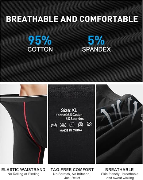Akvsops Incontinence Underwear for Men, 130ml Absorbency Men's Incontinence Underwear Leak Proof Washable Reusable Cotton Boxer Briefs, Male Adult Bladder Control Protective Underwear 3 Pack